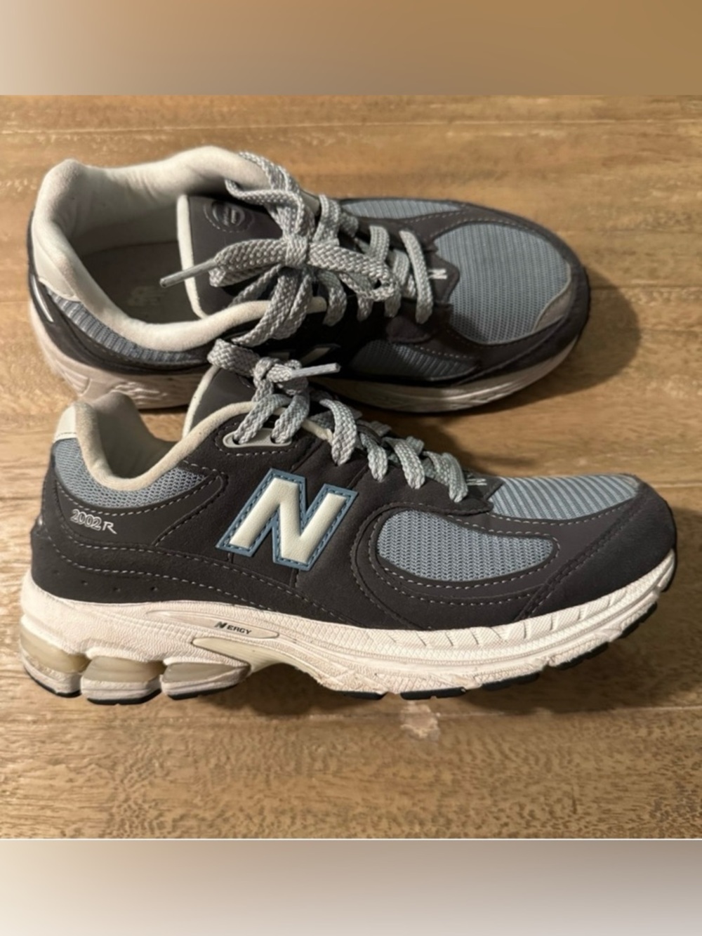 New Balance Kids Gray and Light Blue 2002R Sneakers